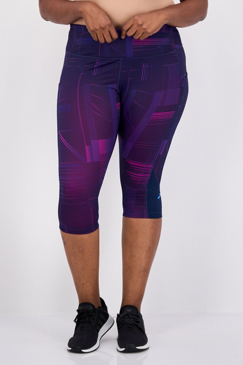 Brooks Women Sportswear Fit 1/2 Crop Training Leggings, Purple Combo - Image 1
