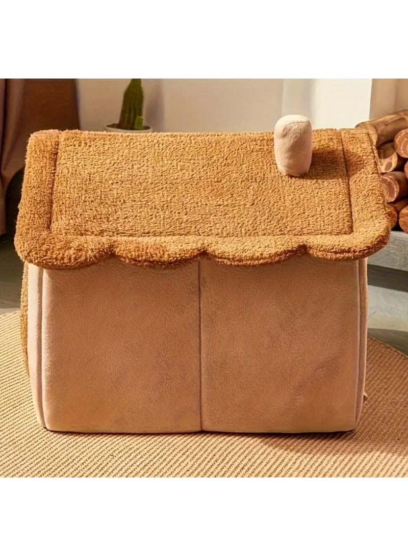 بيت للحيوانات الأليفة قابل للإزالة والغسل، بيت دافئ للقطط والكلاب، سرير ناعم - Image 3