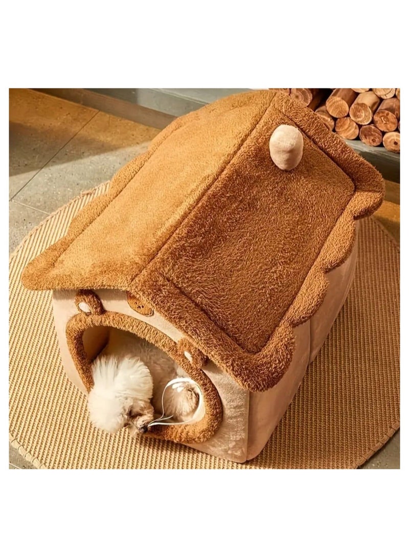 بيت للحيوانات الأليفة قابل للإزالة والغسل، بيت دافئ للقطط والكلاب، سرير ناعم - Image 4