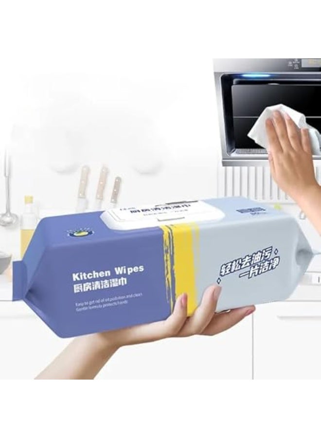 80 PCS Kitchen Cleaning Wipes | Strong Decontamination Kitchen Wipes | Disposable Kitchen Wet Wipes Household Cloth Towel For Removing Grease Stains And Cleaning Glass Table Wet Tissue Wipes - Image 2