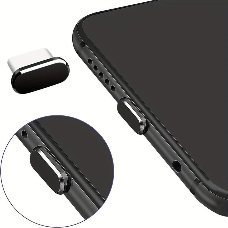 4 قطع من سدادات الغبار USB-C مع فرشاة تنظيف واحدة، ألوان مختلطة، غطاء معدني من النوع C لمنفذ الشحن، واقي من الغبار لغطاء منفذ USB-C، واقيات لمنفذ الشحن متوافقة مع جميع أجهزة USB-C. - Image 5