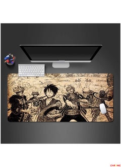 CARONIC Extended Gaming Mouse Pad with Stitched Edges Durable Non-Slip Natural Rubber Base Waterproof Computer Keyboard Pad Mat For Esports Pros Gamer Desktop Office One Piece  - Image 4