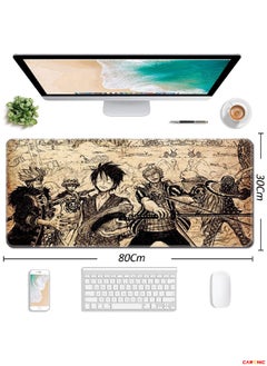 CARONIC Extended Gaming Mouse Pad with Stitched Edges Durable Non-Slip Natural Rubber Base Waterproof Computer Keyboard Pad Mat For Esports Pros Gamer Desktop Office One Piece  - Image 5