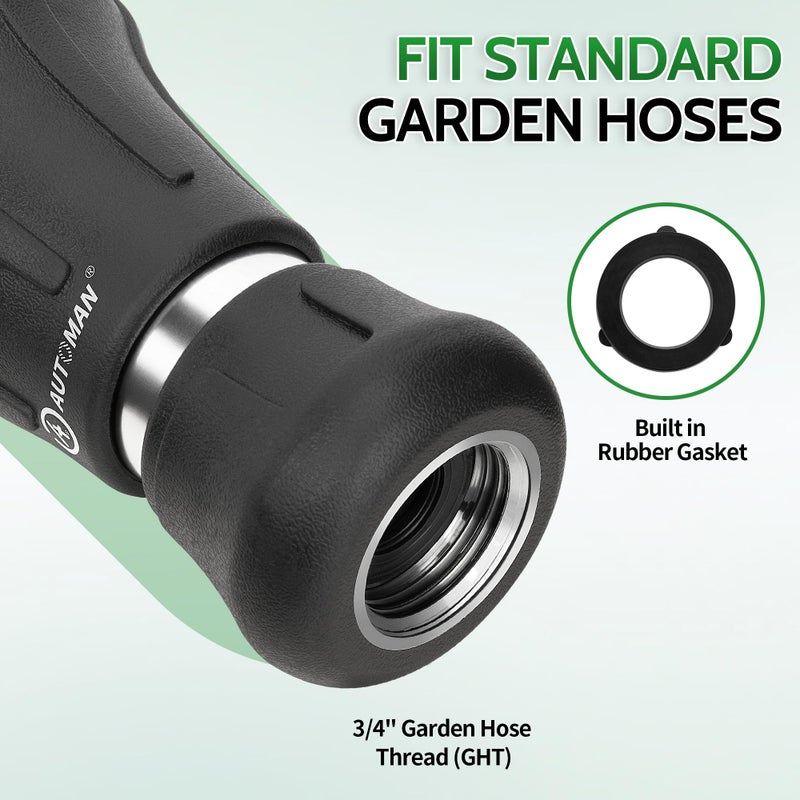 AUTOMAN Garden Hose Nozzle Heavy Duty, Fireman Hose Nozzle, High Pressure Water Hose Sprayer Nozzle, Adjustable Spray Nozzles for Washing Car, Cleaning Ground, Watering Plants, Showing Pets - Image 4