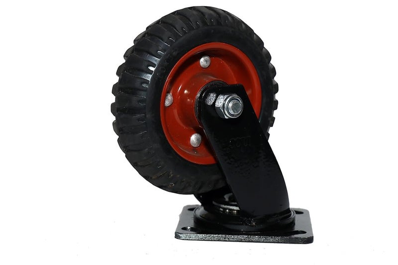 PACIFIC MOVERS Rubber Caster Movable Wheel 8 Inch Heavy Duty Metal Bracket Moable - Image 3