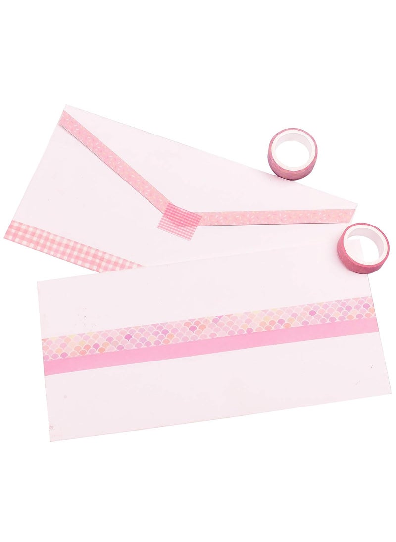 Lakeer Lakeer 12 Rolls Washi Tape Set Decorative Japanese Masking Paper Tape for Scrapbooking Planners CardGift Wrapping DIY Decor and Craft Supplies Pink  - Image 5