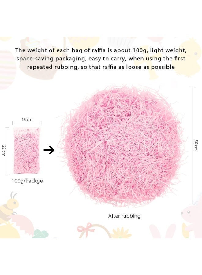 Raffia Paper Shreds Strands Eco Friendly Shredded Crinkle Confetti Crinkle Cut Paper Filling Shredded Paper for Hamper Gift Box Filling (Pink)100g - Image 3