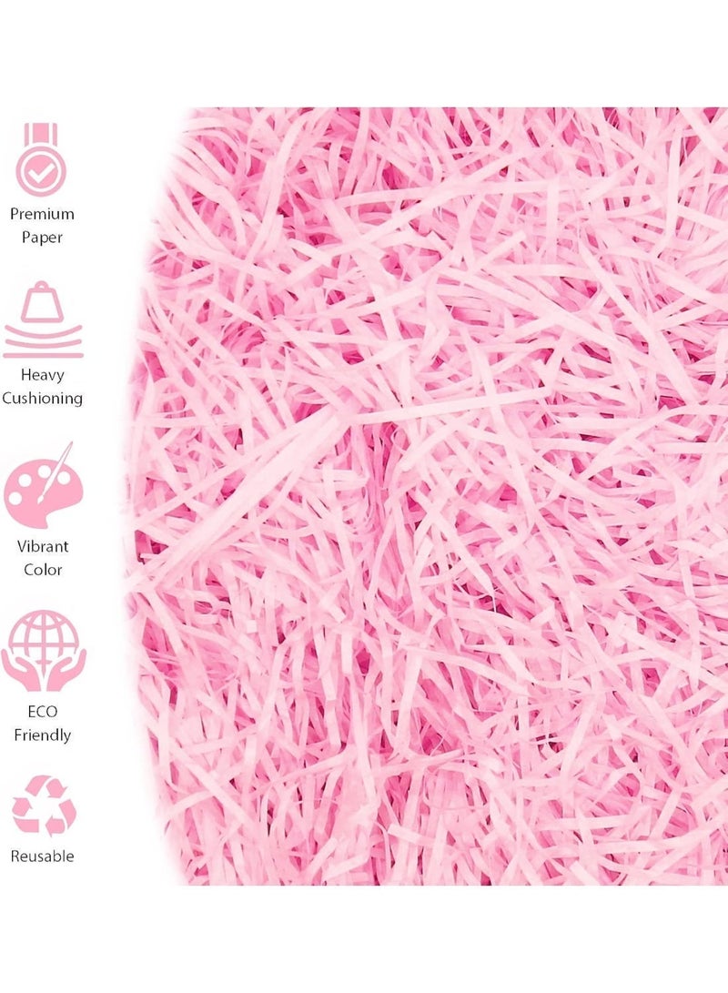 Raffia Paper Shreds Strands Eco Friendly Shredded Crinkle Confetti Crinkle Cut Paper Filling Shredded Paper for Hamper Gift Box Filling (Pink)100g - Image 2