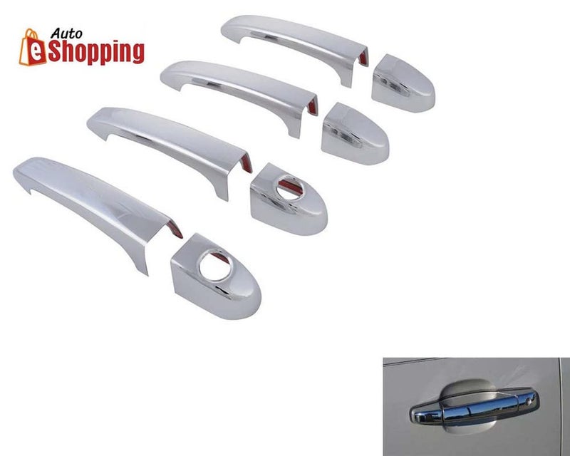 Auto E-Shopping Car Handle Latch Cover Scratch Guard Chrome Finish Front Rear Compatible for Tata Tiago All Model Set of 4 Pieces - Image 2
