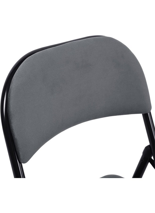 Cady One A Foldable Metal Chair With A Comfortable Leather Backrest For Trips, Camping, And Home Use, Grey  - Image 5
