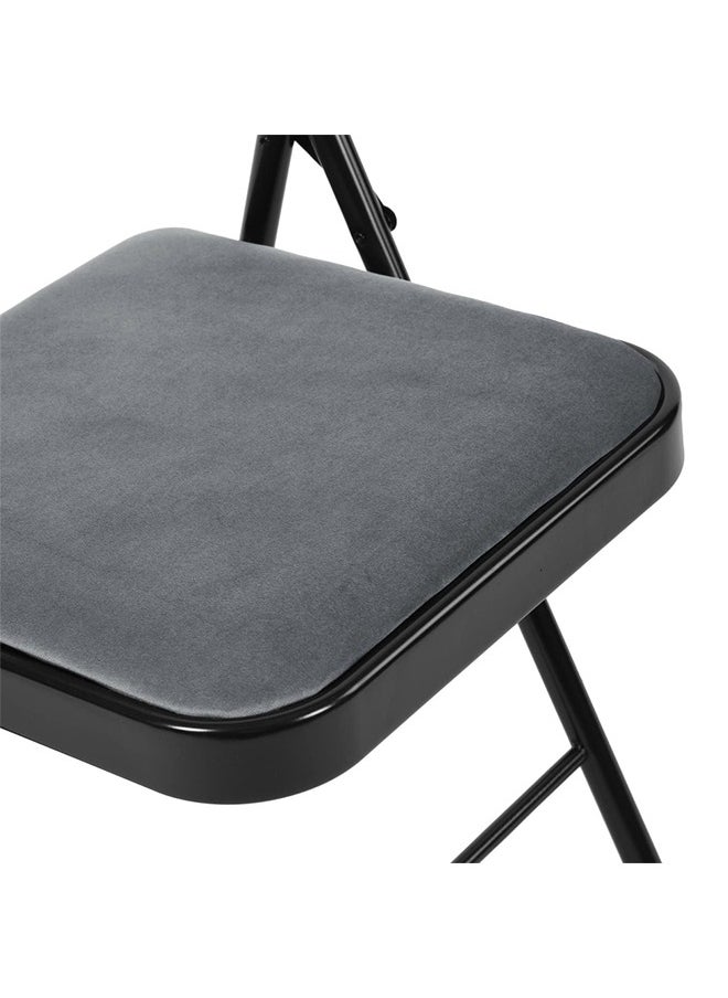 Cady One A Foldable Metal Chair With A Comfortable Leather Backrest For Trips, Camping, And Home Use, Grey  - Image 4