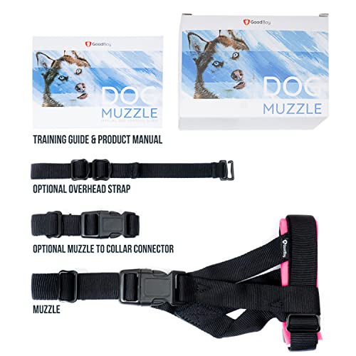 GoodBoy Gentle Muzzle Guard for Dogs - Prevents Biting and Unwanted Chewing Safely - New Secure Comfort Fit - Soft Neoprene Padding - No More Chafing - Training Guide Helps Build Bonds with Pet (XL, Pink) - Image 2