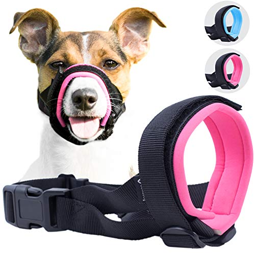 GoodBoy Gentle Muzzle Guard for Dogs - Prevents Biting and Unwanted Chewing Safely - New Secure Comfort Fit - Soft Neoprene Padding - No More Chafing - Training Guide Helps Build Bonds with Pet (XL, Pink) - Image 1