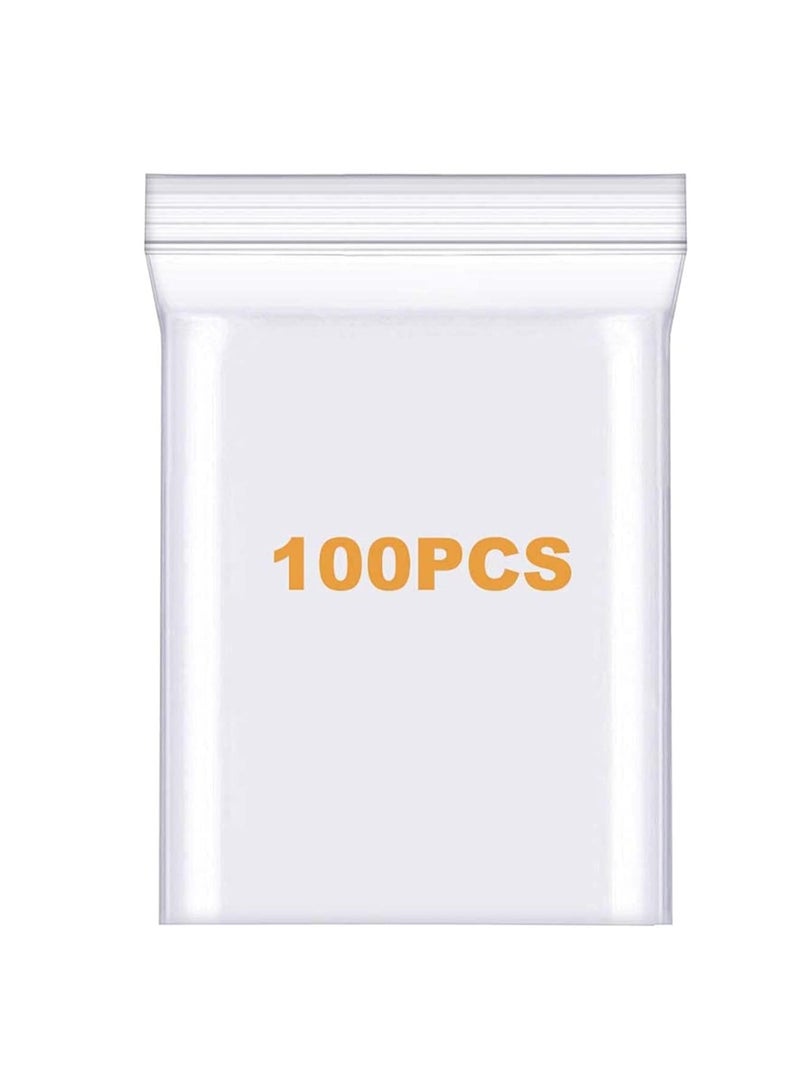 KASTWAVE 100 عدد أكياس بلاستيكية شفافة قابلة للإغلاق بسحاب 13" X 18" مع سحاب بلاستيكي ثقيل لإعادة الإغلاق للاستخدام في الصور، المجوهرات، المخبوزات، الحلويات، هدايا الحفلات - Image 1