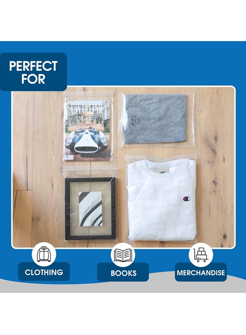 KASTWAVE 100 عدد أكياس بلاستيكية شفافة قابلة للإغلاق بسحاب 13" X 18" مع سحاب بلاستيكي ثقيل لإعادة الإغلاق للاستخدام في الصور، المجوهرات، المخبوزات، الحلويات، هدايا الحفلات - Image 5