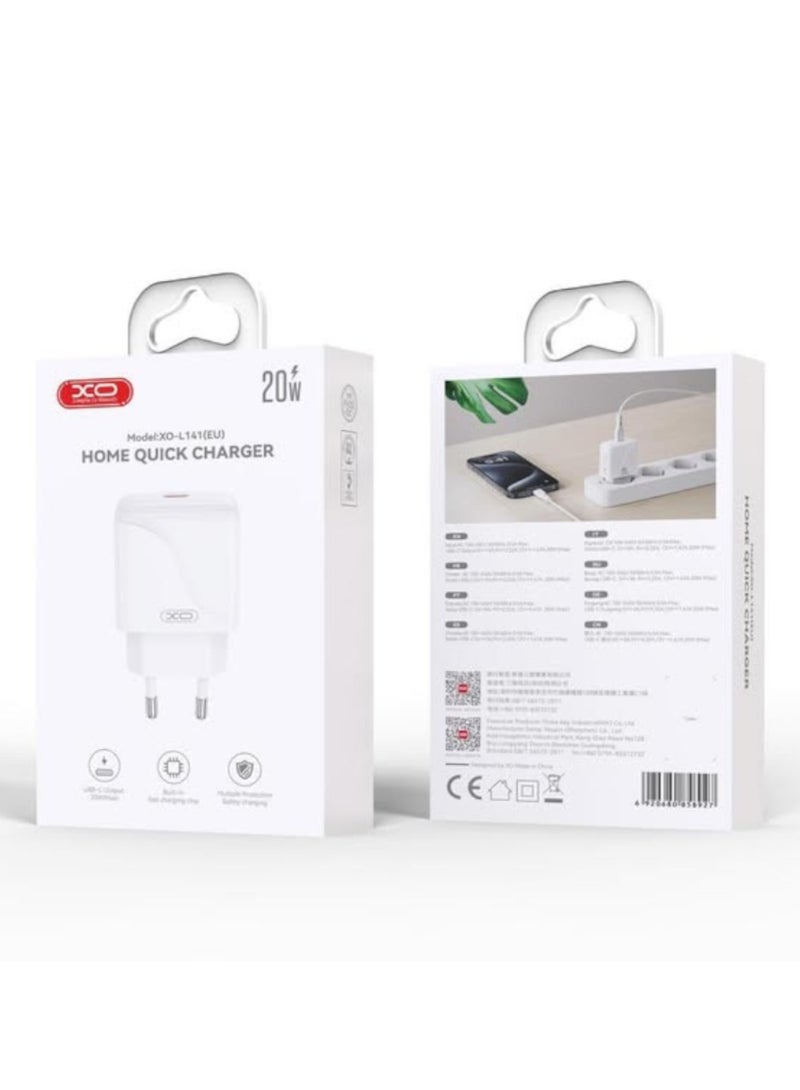 XO USB C Plug 20W XO L141 1 Year Warranty - Image 1