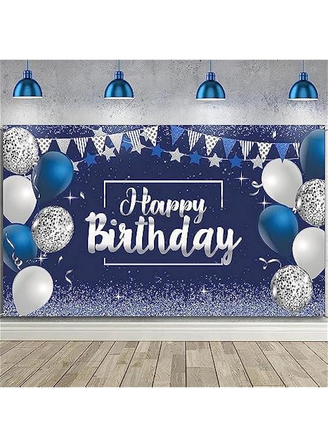 HOOKOR Happy Birthday Decorations Banner, Glitter Birthday Backdrop Sign Birthday Party Supplies Photo Background for Birthday Party Favor Children Celebration, 72.8 x 43.3 Inch - Image 1