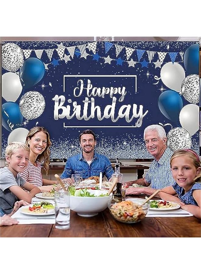 HOOKOR Happy Birthday Decorations Banner, Glitter Birthday Backdrop Sign Birthday Party Supplies Photo Background for Birthday Party Favor Children Celebration, 72.8 x 43.3 Inch - Image 3
