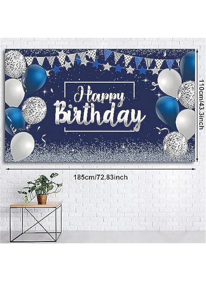 HOOKOR Happy Birthday Decorations Banner, Glitter Birthday Backdrop Sign Birthday Party Supplies Photo Background for Birthday Party Favor Children Celebration, 72.8 x 43.3 Inch - Image 4