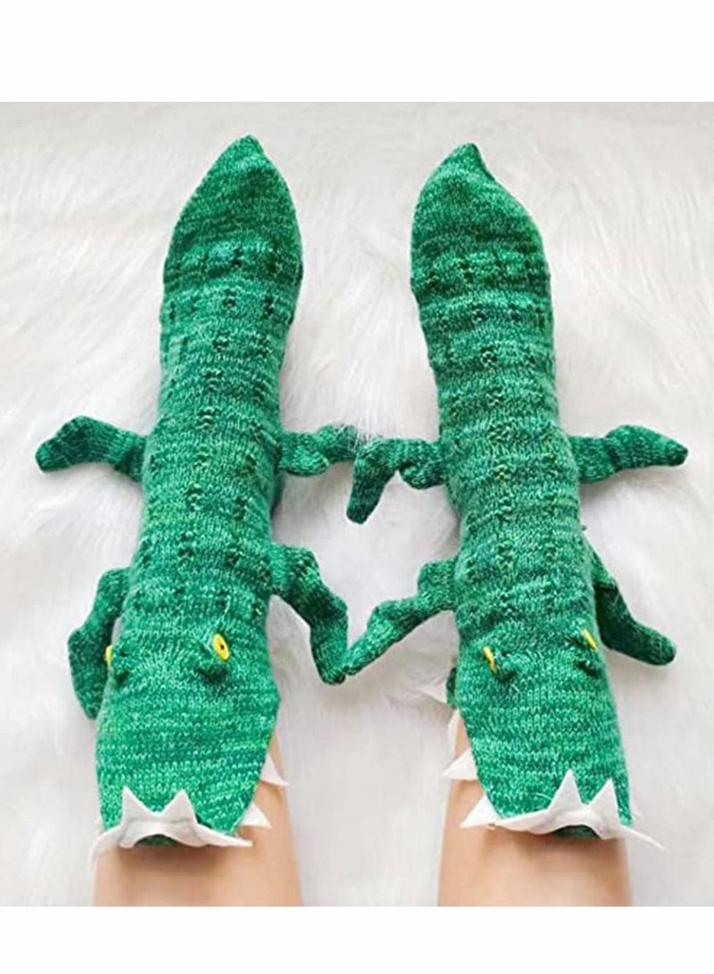 SYOSI Socks 3D Crocodile Socks Funny Animal Socks for Women Summer Air-Conditioning Socks Knit Crocodile Floor Socks Shark Socks Unique Winter Home Warm Soft Socks Sweat Absorption Deodorization Unisex - Image 5
