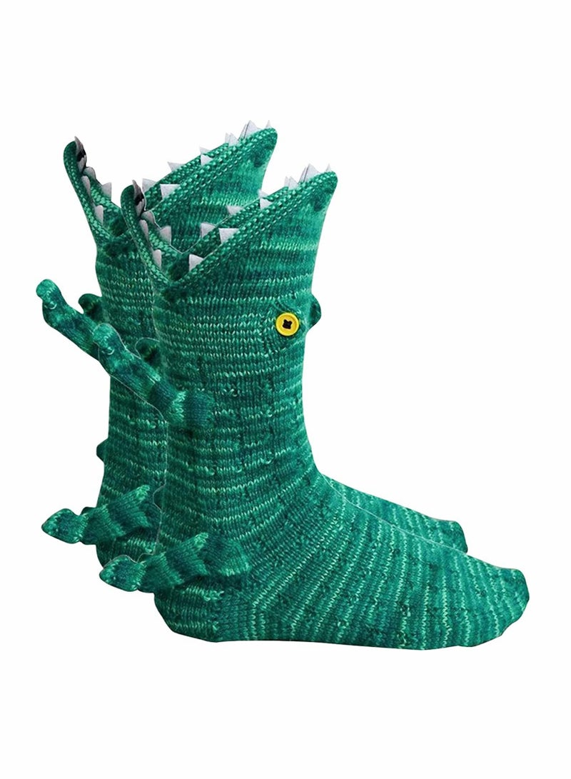SYOSI Socks 3D Crocodile Socks Funny Animal Socks for Women Summer Air-Conditioning Socks Knit Crocodile Floor Socks Shark Socks Unique Winter Home Warm Soft Socks Sweat Absorption Deodorization Unisex - Image 1