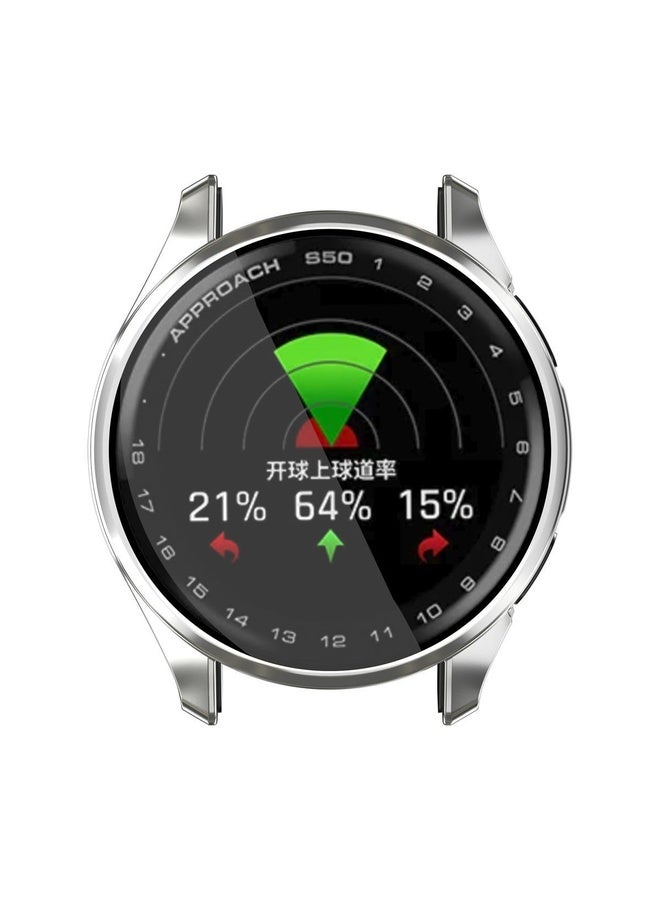 BURAQ For Garmin Approach S50 Electroplated TPU Full Coverage Watch Protective Case(Silver) - Image 4
