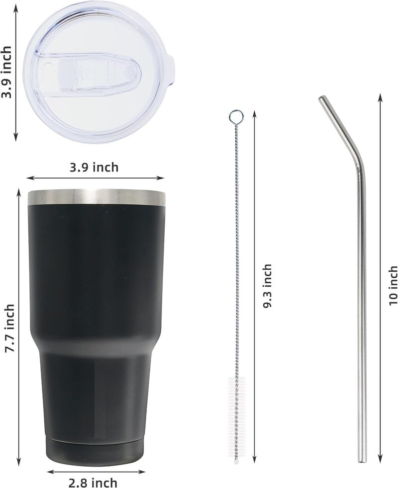 FALONG Insulated Vacuum Double Wall Travel Coffee MugC Reusable Ice Travel Coffee Thermal Tumblers Cup LeakProof Thermal Tumbler Powder Coated Travel Coffee Mug for Cold and Hot Drinks Black k - Image 5