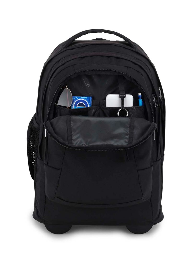 JANSPORT Driver 8 Trolley Backpack With Padded Shoulders, Water Bottle Pocket, 36L, 2.0kg,15Inch- Black  - Image 5