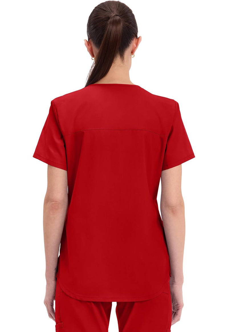 CHEROKEE Workwear Professionals Women Scrubs Top V-Neck WW665, M, Red - Image 5