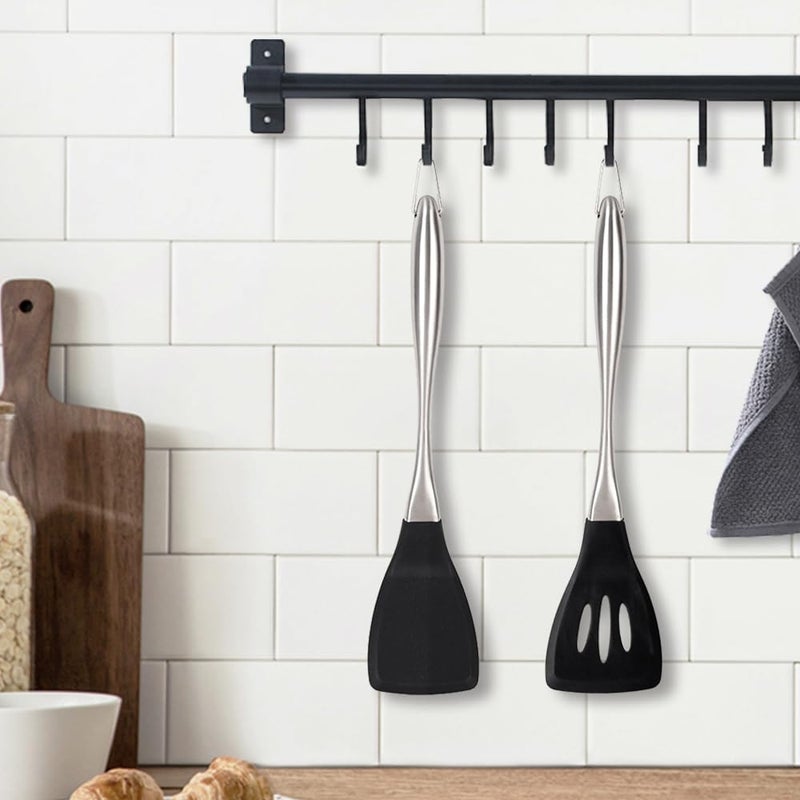HAPPY KIT 2 Pack Silicone spatula set,Turner,kitchen utensils, cooking utensils,Ideal Cookware for Fish, Eggs, Pancakes,silicone spatula set - Image 5