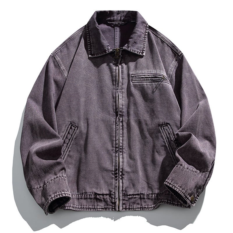 American Retro Heavy Washed Work Jacket Men'S And Women'S Trendy Brand Street Couple Loose Denim Jacket For Men - Image 1