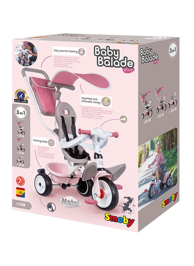 Smoby دراجة ثلاثية العجلات بيبي بالاد بلس روزا  - Image 1