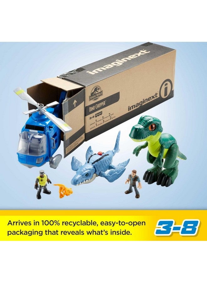 JURASSIC WORLD Fisher-Price Imaginext Jurassic World Dinosaur Toys, Dino Chopper with 3 Dinosaurs and Owen Grady Figure for Preschool Kids Ages 3+ Years - Image 2