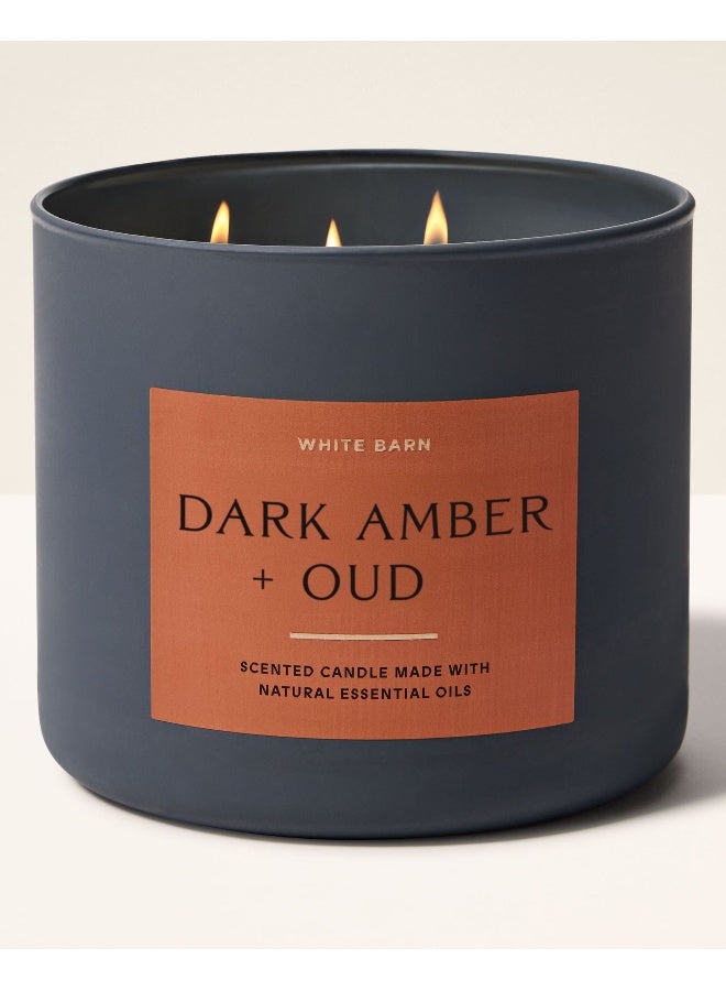 Bath & Body Works Dark Amber & Oud 3-Wick Candle - Image 1