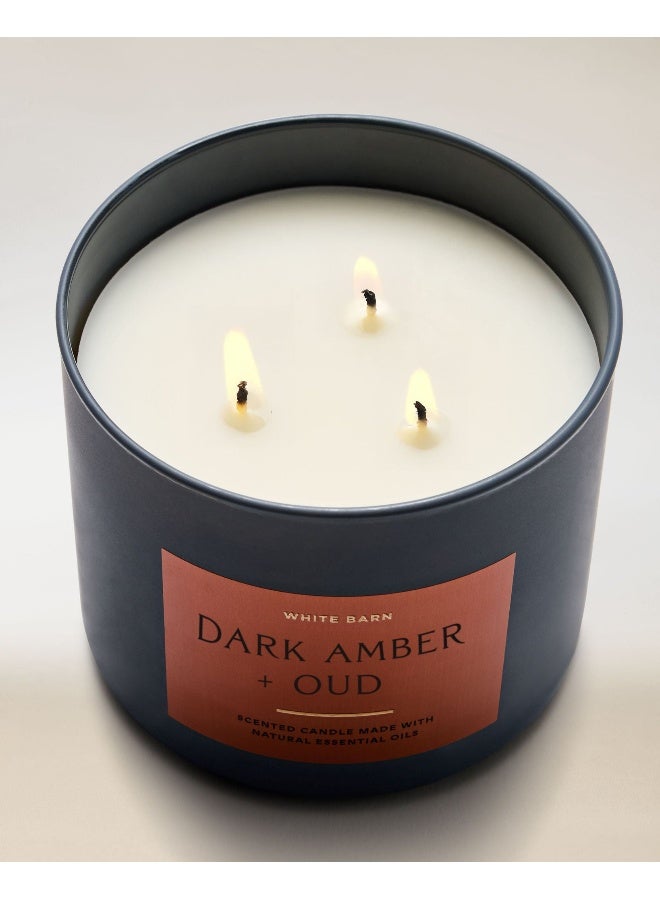 Bath & Body Works Dark Amber & Oud 3-Wick Candle - Image 3