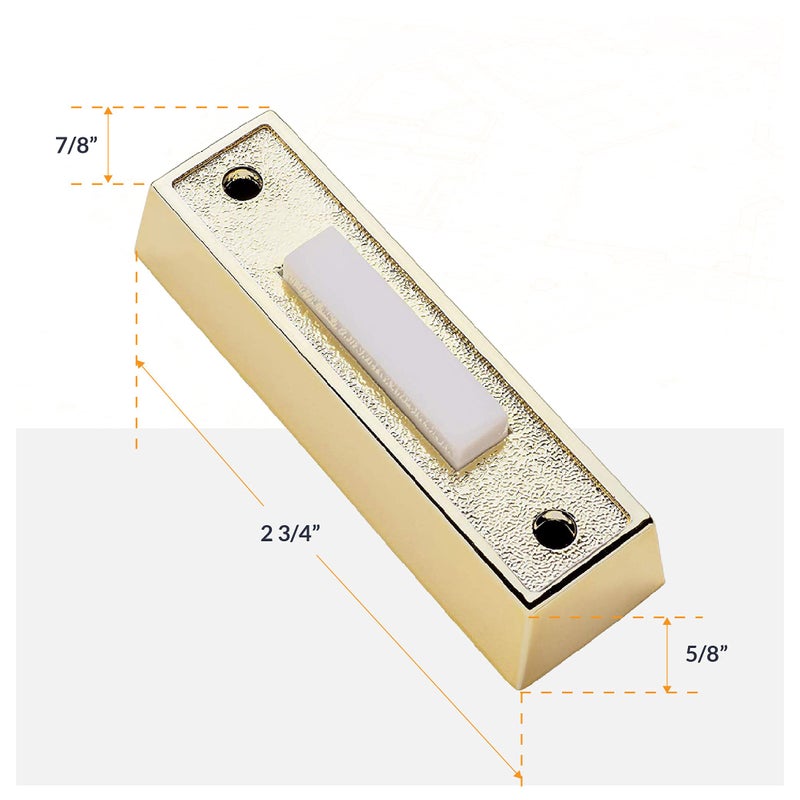 Newhouse Hardware Two Note Electric Door Bell Chime Kit with 16V/10 VA Transformer & Surface Mount Lighted Push Buttons, White - Image 4