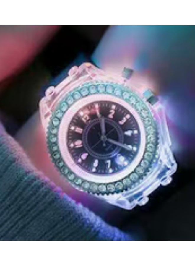 Geneva Girls' Stylish Round Rubber Analog Original Wrist Watch G04 - 36 mm - Pink - Image 5