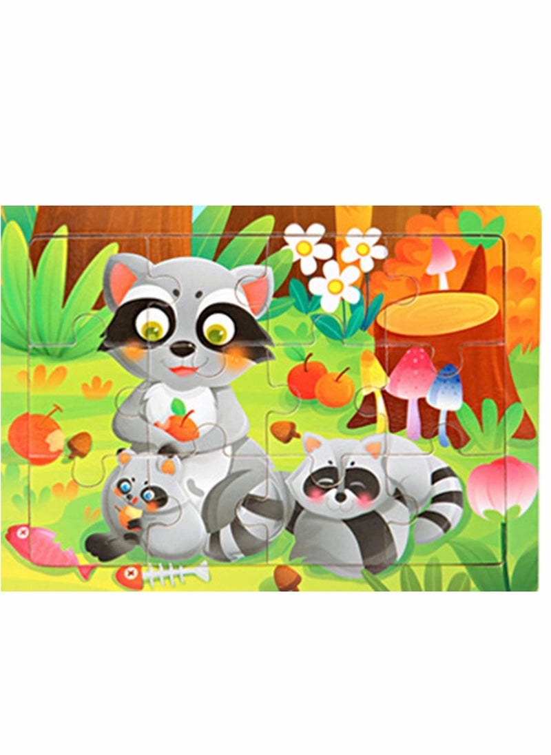 ألغاز خشبية للأطفال، ألعاب مونتيسوري، مجموعة 4 ألغاز حيوانات، ألعاب تعليمية لمرحلة ما قبل المدرسة، هدايا للأولاد والبنات، نشاط لتقوية الروابط الأسرية - Image 4