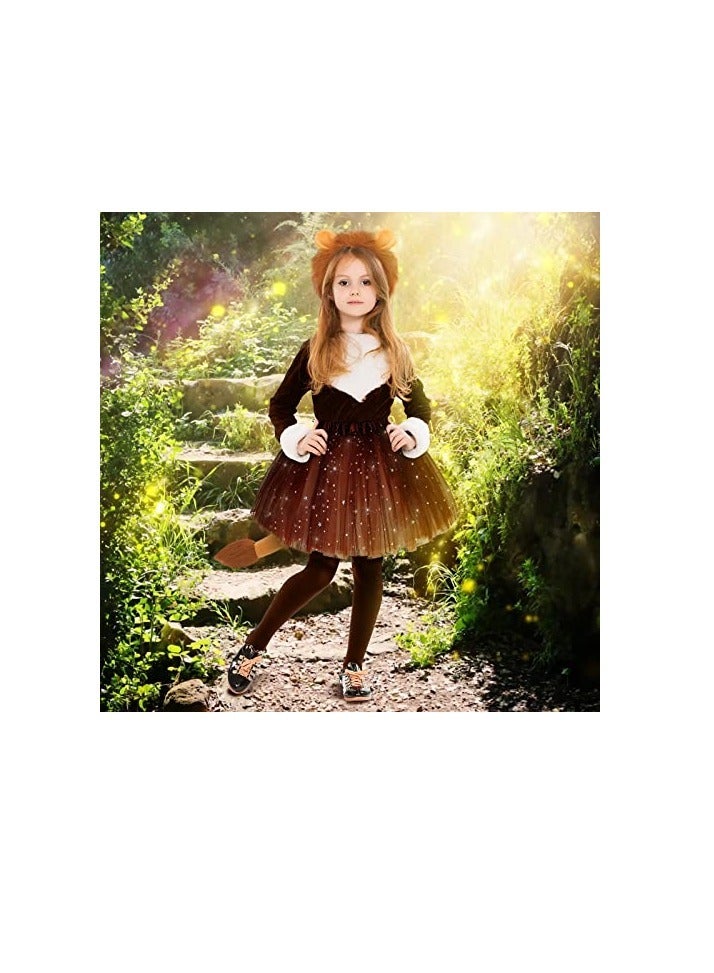 إسكدنيا طقم تنورة عصابة رأس أسد، عصابة أذني أسد، زي أسد للفتيات والنساء لحفلة كرنفال وكوسبلاي - Image 2