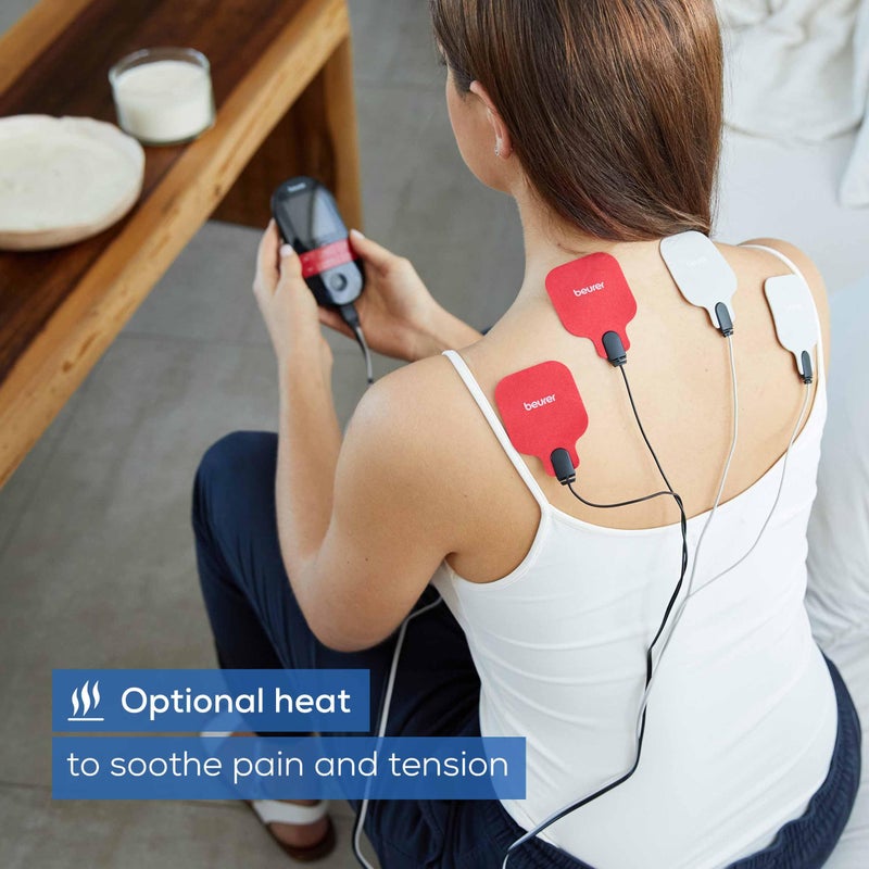 Beurer EM59 Digital 3-in-1 TENS Unit, EMS & Heat Therapy for Pain Relief & Relaxation, Muscle Stimulator with 2 Adjustable Channels, 64 Applications, Timer Function - Image 5