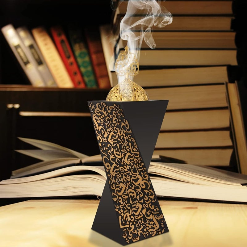 TERSCHELLING Frankincense Resin Incense Burner/Censer, Bakhoor Burner, Charcoal Incense Burner - for Yoga, Spa Aromatherapy，Office & Home Decor(Black) - Image 4
