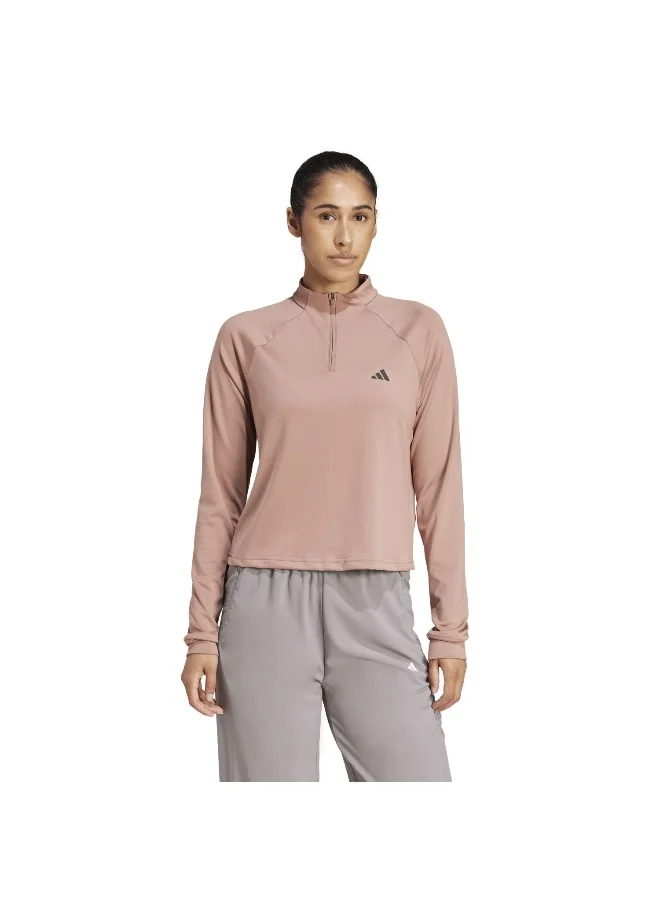 Adidas Workout Essentials Minimal Branding 1/4 Zip Cover Up Women Track Top