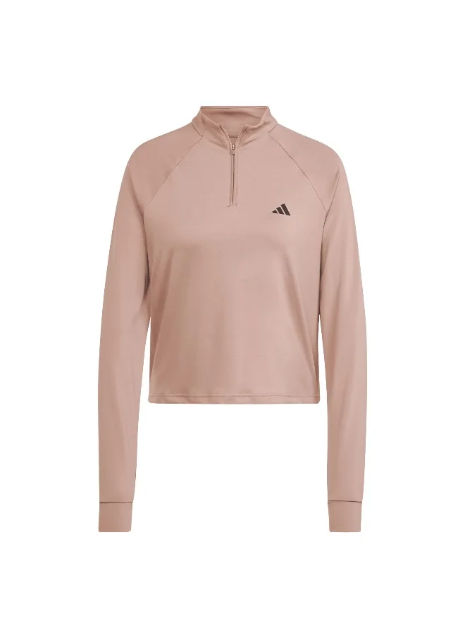 Adidas Workout Essentials Minimal Branding 1/4 Zip Cover Up Women Track Top