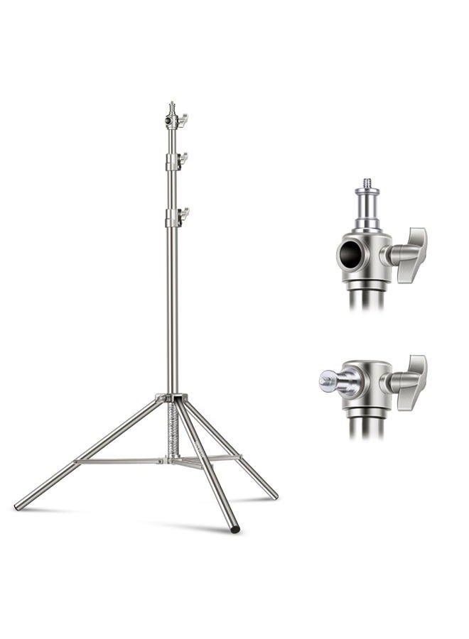 Neewer 118"/3m Stainless Steel Light Stand, Spring Cushioned Heavy Duty Photography Tripod Stand with 1/4” to 3/8” Universal Screw Adapter for Strobe, LED Video Light, Ring Light, Monolight, Softbox - Image 1