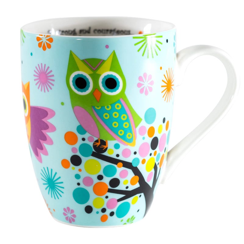 Divinity Boutique Owl Mug Inspirational Ceramic Coffee Mug with Scripture for Women Mom Friends Owl Lovers that is Colorful and Dishwasher Safe