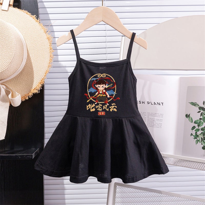 Children'S Clothing Girls' Summer Dresses Baby Girl Nezha Strap Dress Children'S Tank Dress - Image 5