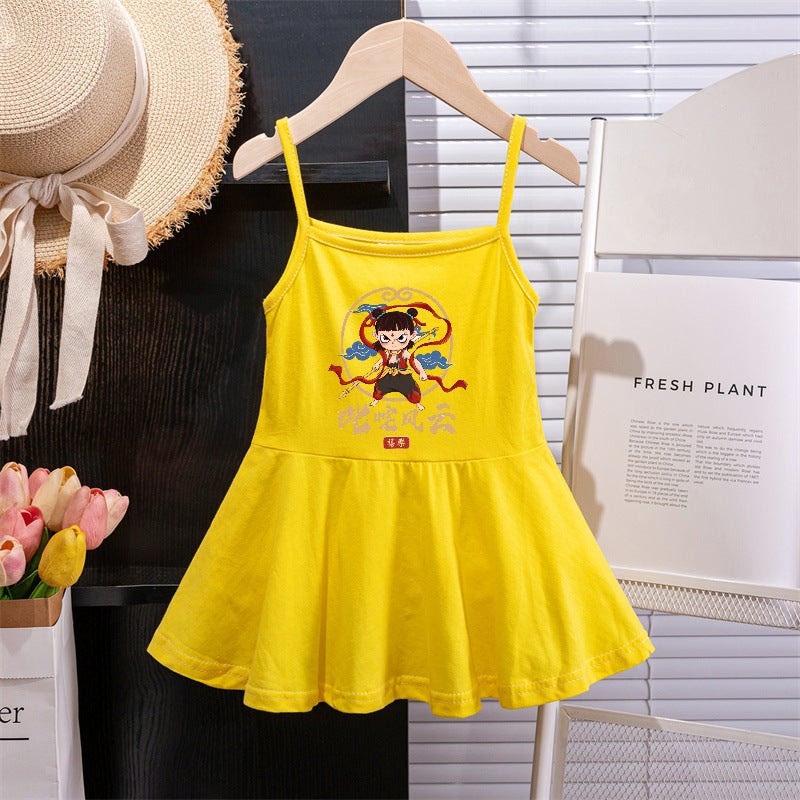 Children'S Clothing Girls' Summer Dresses Baby Girl Nezha Strap Dress Children'S Tank Dress - Image 3