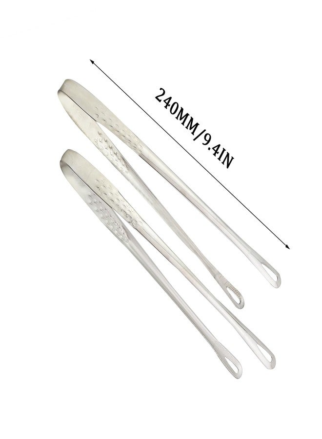 CXMTECH 2PCS Korean Japanese Grill Frying Steak Tongs BBQ Kitchen Food Tweezers Stainless Steel Cooking Tools Portioning Tong For Salad Fish Buffet Meat Holders - Image 2