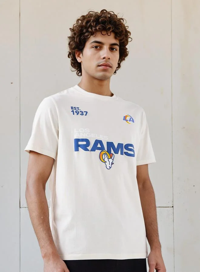 SP Characters Men's Regular Fit Crew Neck Short Sleeves Los Angeles Rams Print T-shirt