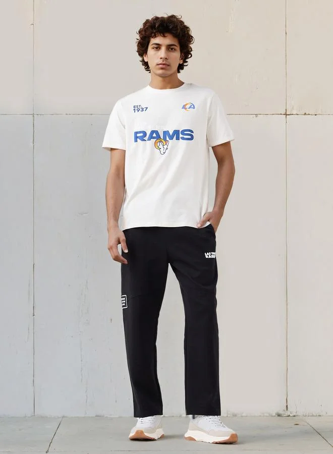 SP Characters Men's Regular Fit Crew Neck Short Sleeves Los Angeles Rams Print T-shirt